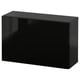 Black BESTÅ storage unit: modern, rectangular, glossy finish, minimalist design.