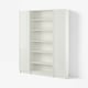 BILLY / HÖGBO Bookcase combination w glass doors, white, 160x202 cm