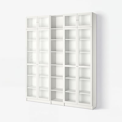 BILLY / OXBERG Bookcase, white, 200x30x237 cm