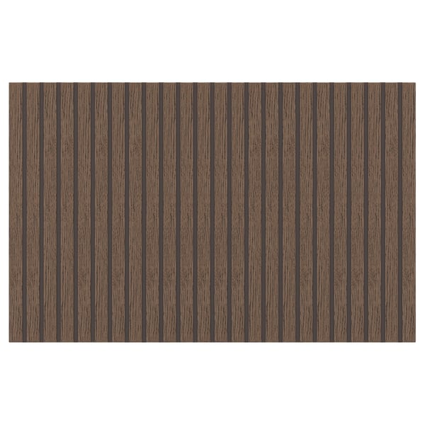 Dark oak vertical stripe panel, warm and natural.