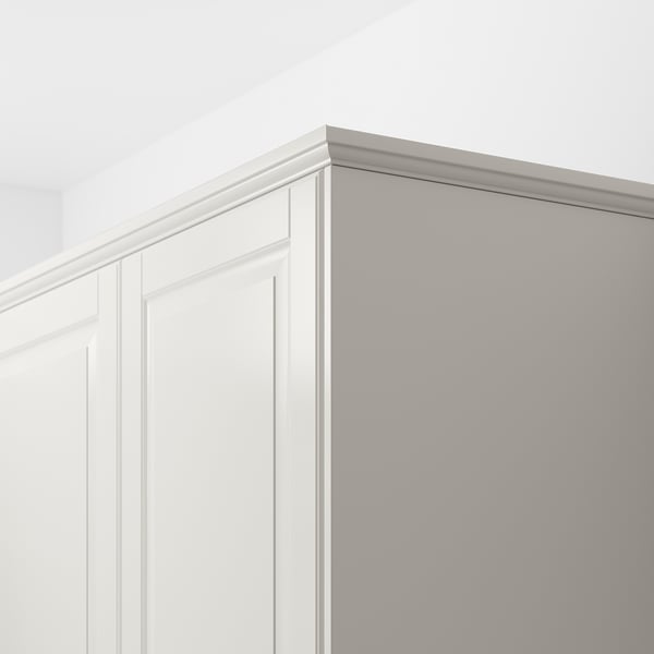 White kitchen trim, conceals lighting, 25-year guarantee.