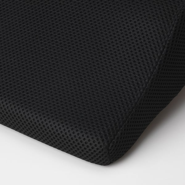 Close-up of BORTBERG lumbar cushion showing comfort mesh design for ergonomic support.