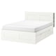 BRIMNES white bed: modern, storage-friendly bed with clean lines, drawers, and headboard shelves. Space-saving, adjustable design in white.