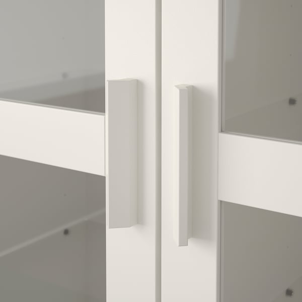 Modern, clean-lined cabinet with adjustable shelves, featuring sleek, minimalist handles for a polished look.