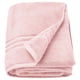 BROKGLIM light pink towel, soft organic cotton, folded neatly with a decorative border.