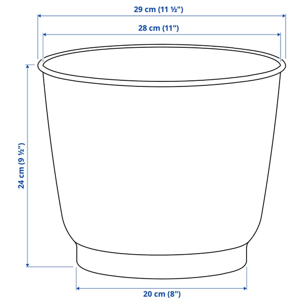BROKTRAST Plant pot, in/outdoor/dark grey, 24 cm