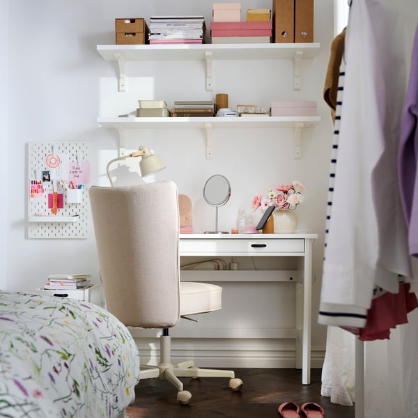 BRYTNING Desk, white, 110x53x75 cm