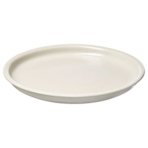 DAGGASTER plate, light beige, speckled stoneware, round, simple design.