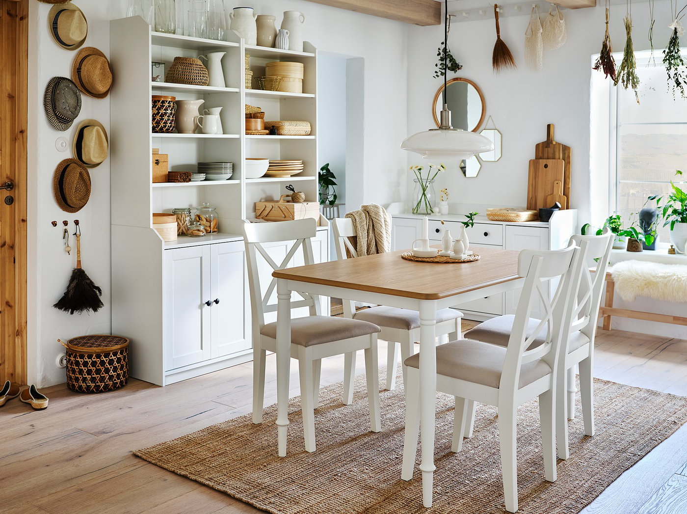 DANDERYD dining table, oak veneer/white, 130x80 cm - IKEA Latvia