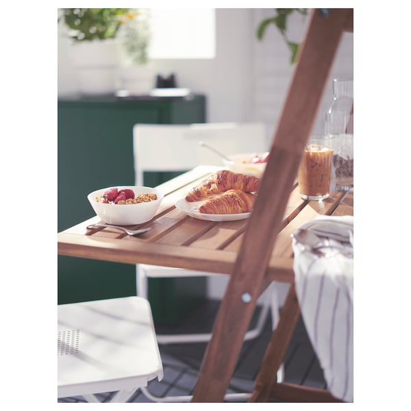 DJUPÖN Folding table, brown