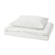 A DOFTAKLEJA duvet cover, white with anthracite check pattern, made of cotton, rectangular, with stitched details.