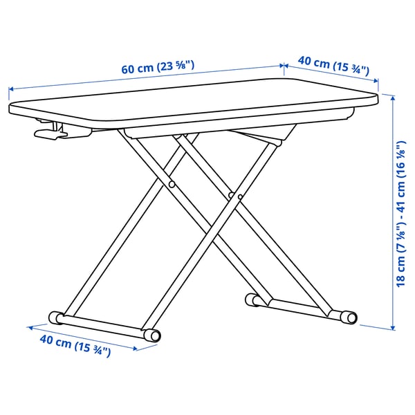 Illustration with measurements for the product: DUBBLA.
