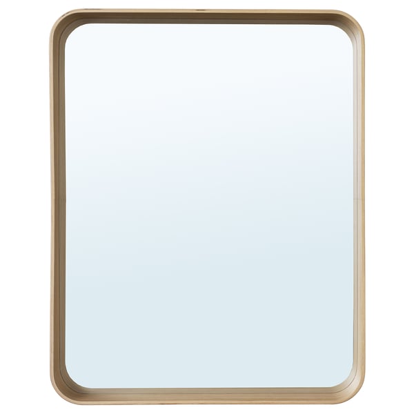 DVÄRGSYREN gold mirror: rectangular, oak frame, wall-mount.