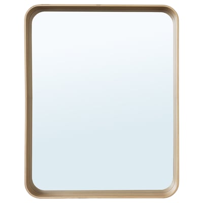 DVÄRGSYREN gold mirror: rectangular, oak frame, wall-mount.