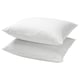 Two white, rectangular DVALA pillows stacked neatly, smooth texture, simple design.