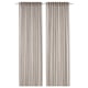 DYTÅG curtains, beige. Linen, semi-sheer, rod-pocket, vertical stripes.