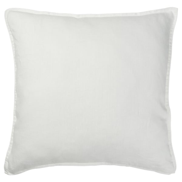 White square pillow with zip, simple linen design.