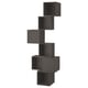 Black modular cube shelves, wall-mounted, geometric design for storage.