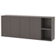 A grey EKET wall-mounted storage unit with both open and closed cabinets.