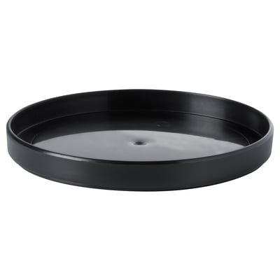 EKIPERA black tray, round with high edges, plastic.