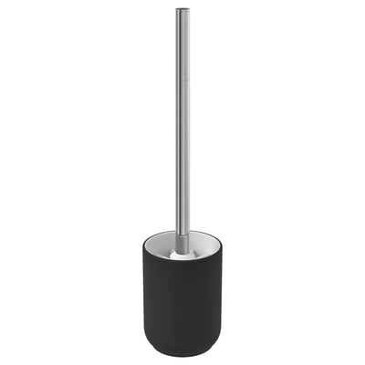 EKOLN black toilet brush, modern sleek design with stainless steel handle, eco-friendly materials.