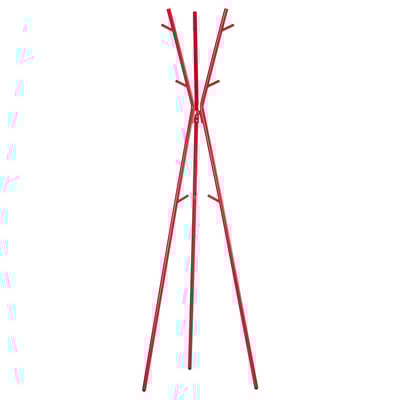 EKRAR red coat stand, 2 tiers, metal, triangle base, modern style.