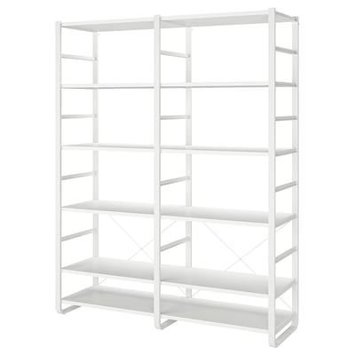 ELVARLI white metal shelf unit, 5 shelves, modern and adjustable design.