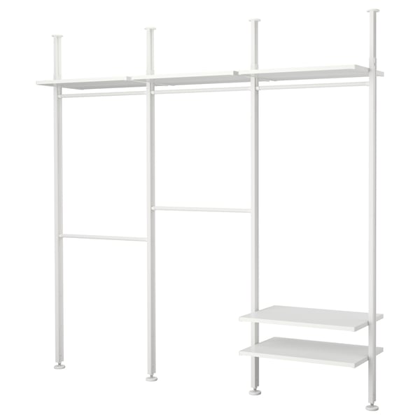ELVARLI - white, adjustable, metal & particleboard, closet/shelf combo, modular design.