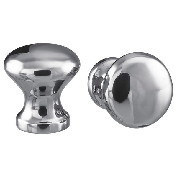 ENERYDA knobs, chrome, aluminium. Round, sleek, modern design.