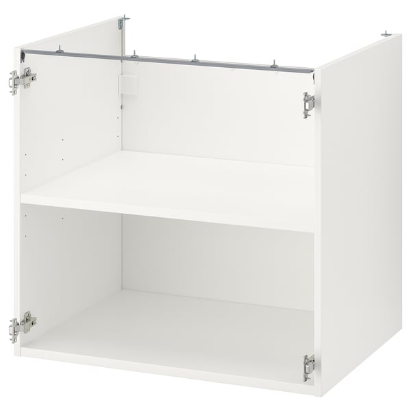 A white ENHET kitchen cabinet with one shelf, featuring clean lines and a modern design.
