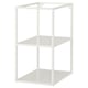 White ENHET storage frame with 2 shelves, modern design, durable powder-coated steel.