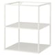 ENHET white metal shelf unit, square design, 2 open shelves.
