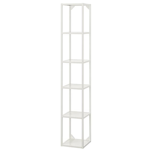 ENHET white shelf unit - 5 glass shelves, rectangular shape.
