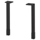 Black ENHET metal legs for cabinets, square base, adjustable height.
