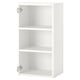 A white ENHET wall cabinet with two open shelves and metal hinges.
