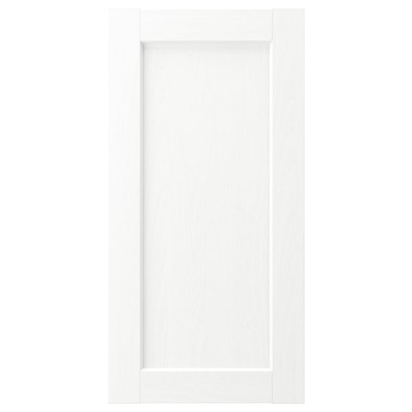 White ENKÖPING cabinet door, smooth, rectangular, wood-like foil.