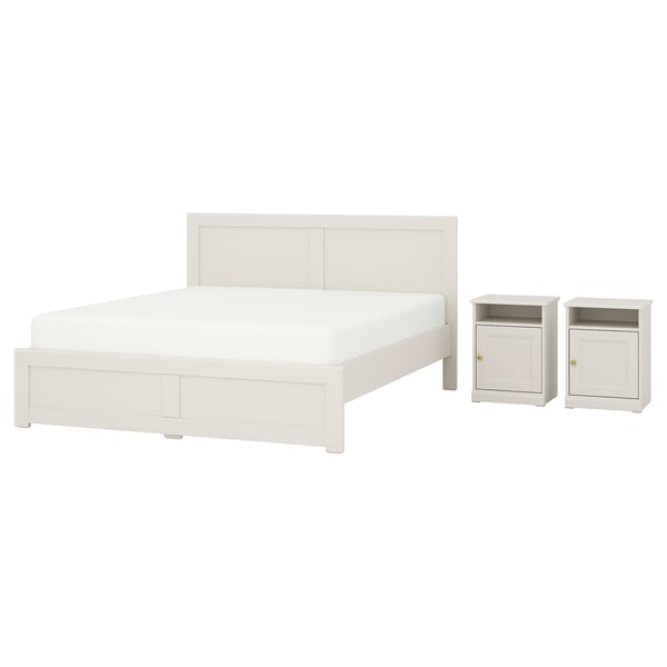 FÅGELFJÄLLET Bedroom furniture, set of 3, off-white, 160x200 cm