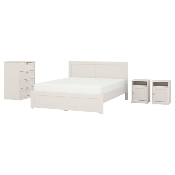 FÅGELFJÄLLET white bed set: classic design with drawer chests & bedside tables.