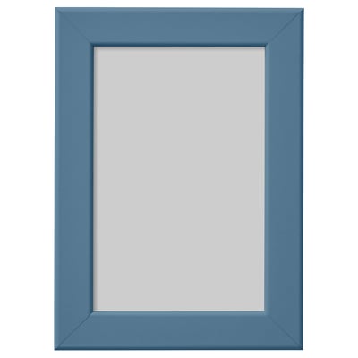 Blue picture frame, simple design, rectangular shape, made of fiberboard, suitable for wall or table display.