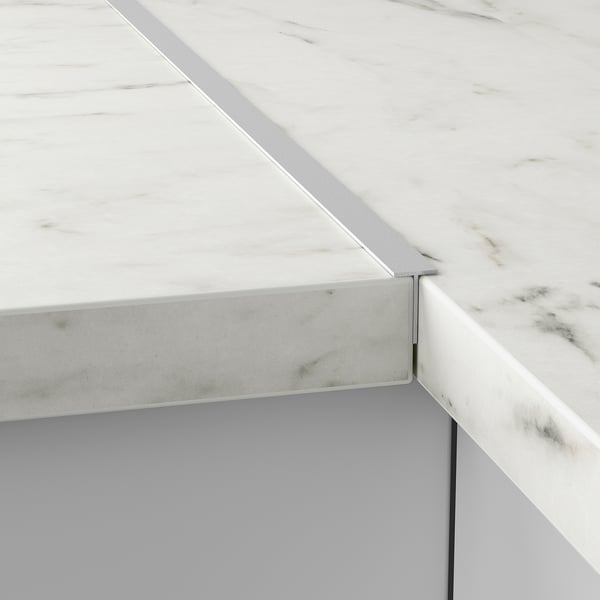 Marble counter with water barrier.