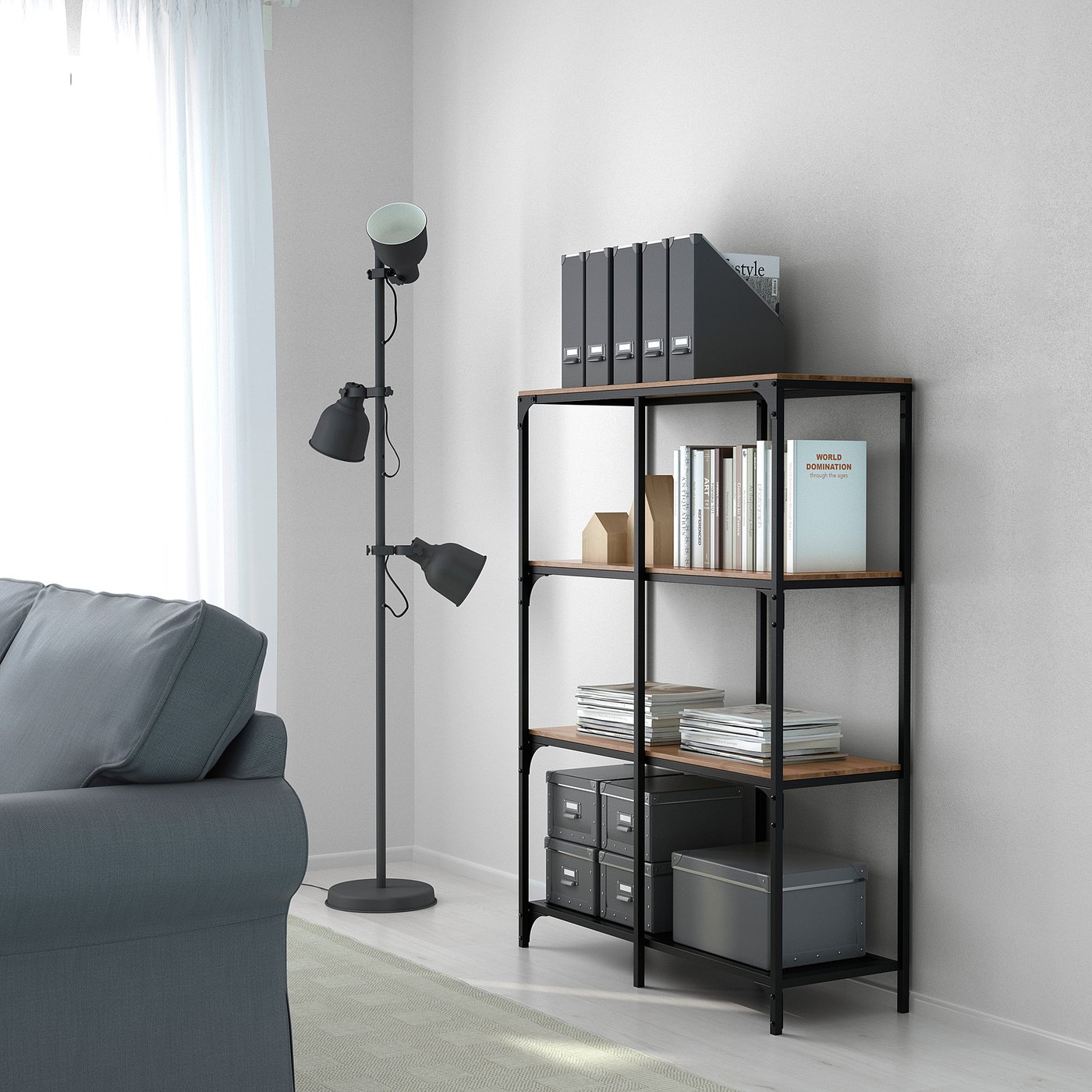FJÄLLBO shelving unit, black, 100x136 cm - IKEA Latvia