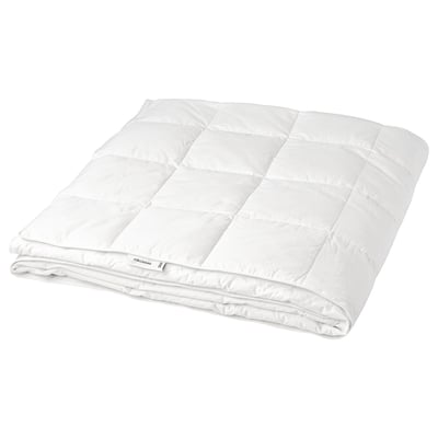 White FJÄLLHAVRE cotton duvet, 90% down, box-stitch pattern.
