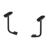 Black ergonomic steel armrests, l-shape.