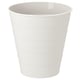 A white FNISS plastic bin, cylindrical with horizontal grooves, easy to clean.