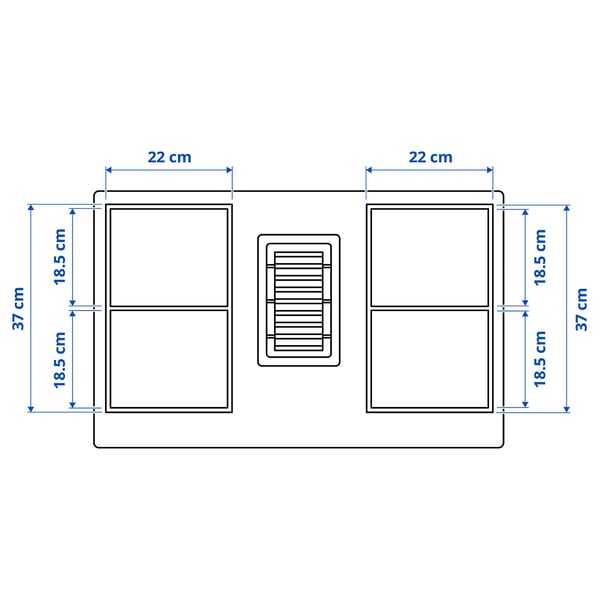 Illustration with measurements for the product: FÖRDELAKTIG.