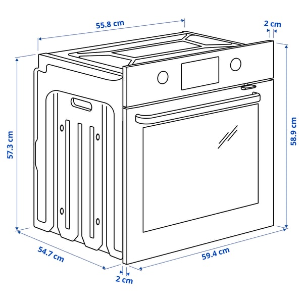 Illustration with measurements for the product: FORNEBY.