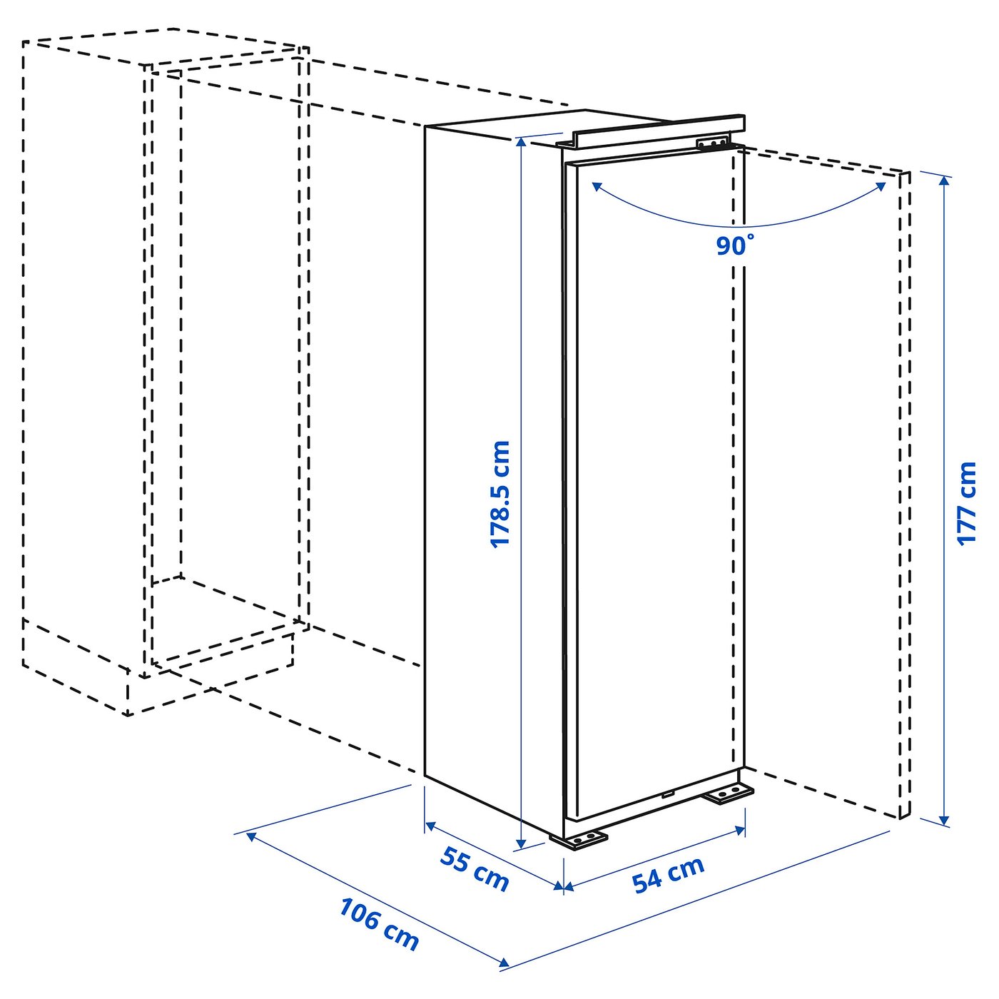 FORSNÄS fridge, IKEA 700 integrated, 310 l - IKEA Latvia