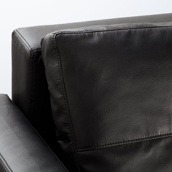 Black corner sofa.