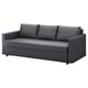 Grey FRIHETEN convertible sofa with cushions and storage.