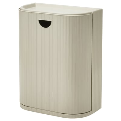 Waste sorting bin: cream, recycled polypropylene, rectangular design, built-in handle.